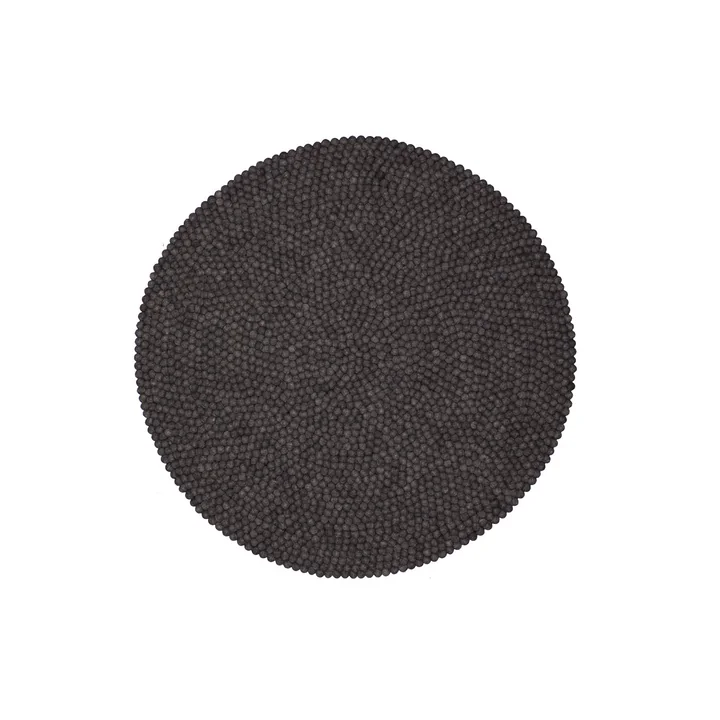 myfelt - Hugo Filzkugelteppich, Ø 90 cm, anthrazit