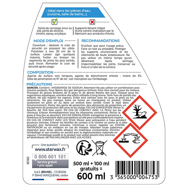 Décrassant joints Starwax 500 ml + 20% gratuit
