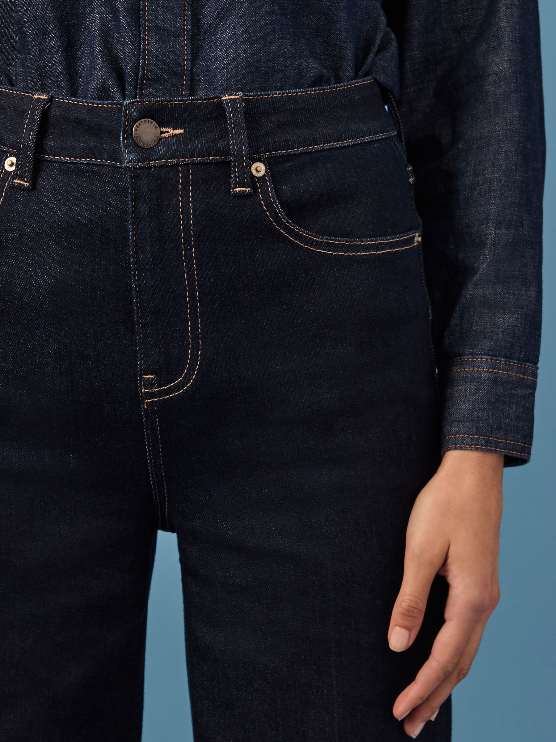 Blauw met wassing - Jeans met wijde pijpen