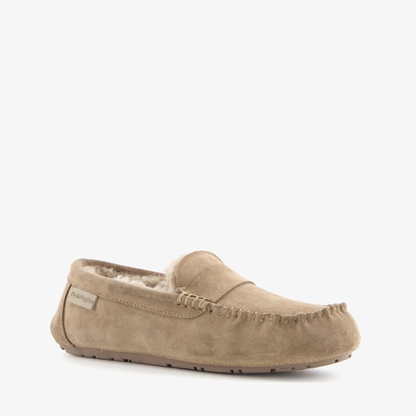 Hush Puppies suede dames pantoffels beige