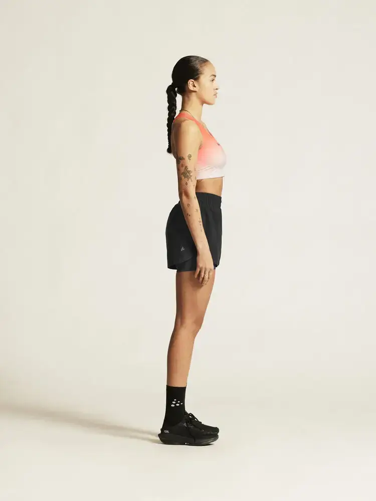 Craft ADV Essence 2 2-IN-1 Hardloopbroek Kort Zwart Dames
