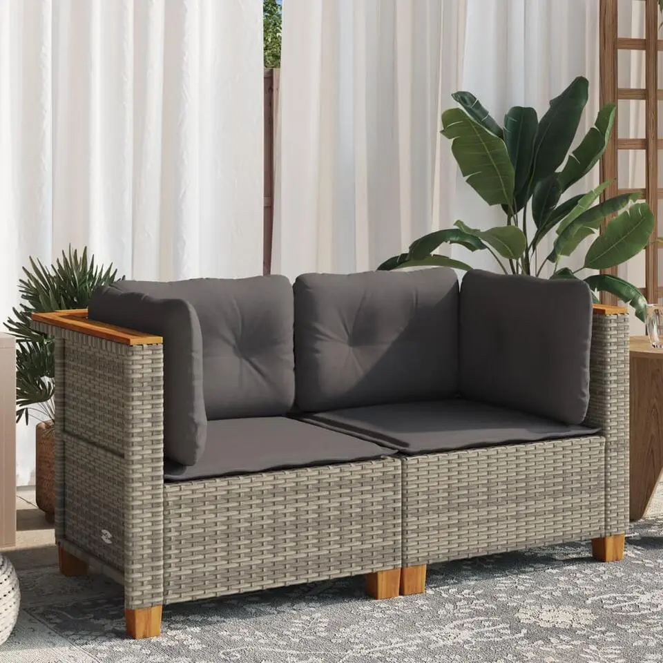 vidaXL - Tuinbank - Grijs - Poly rattan