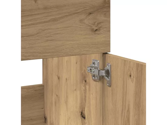 Armoire de salle de bain avec miroir chêne artisanal