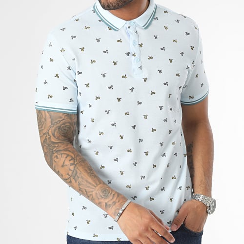 Polo Manches Courtes Bleu Clair
