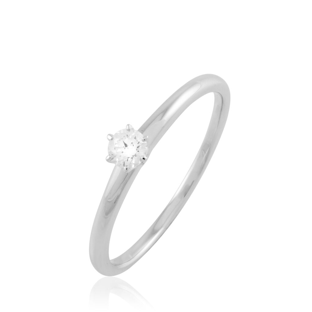 Bague Solitaire Natalia Or Blanc Diamant