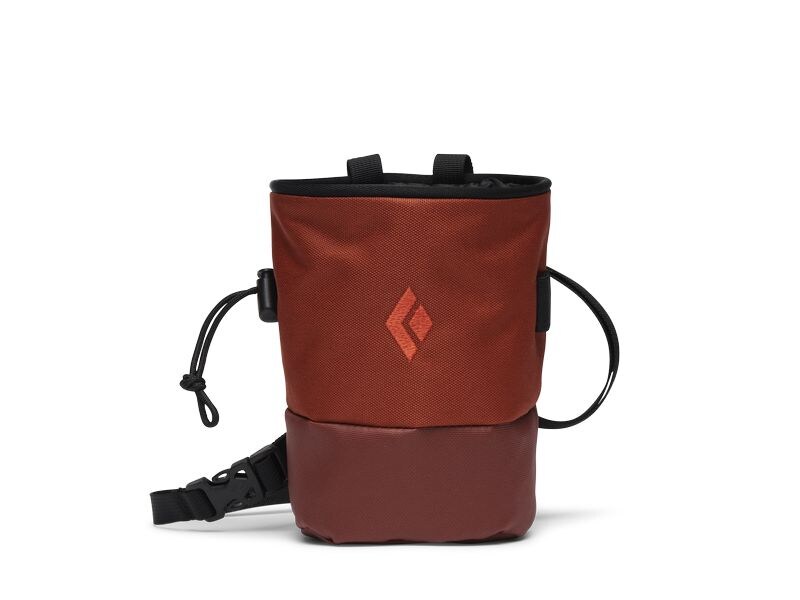 Black Diamond Mojo Zip Chalk Bag, Burnt Sienna S/M Begleiter für Kletterabenteuer mit praktischem Reissverschlussfach