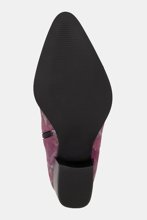 Leder-Stiefeletten, Schlangenlederoptik, Weite H