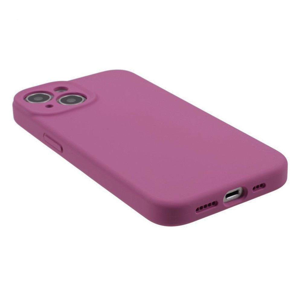 iPhone 15 Silikon Case Hülle mit Kameraschutz - Pflaume