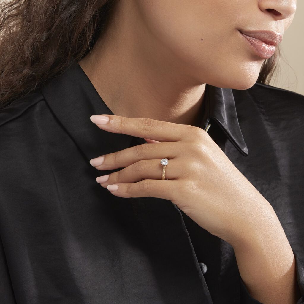 Bague Solitaire Veronique-marie Or Jaune Oxyde De Zirconium