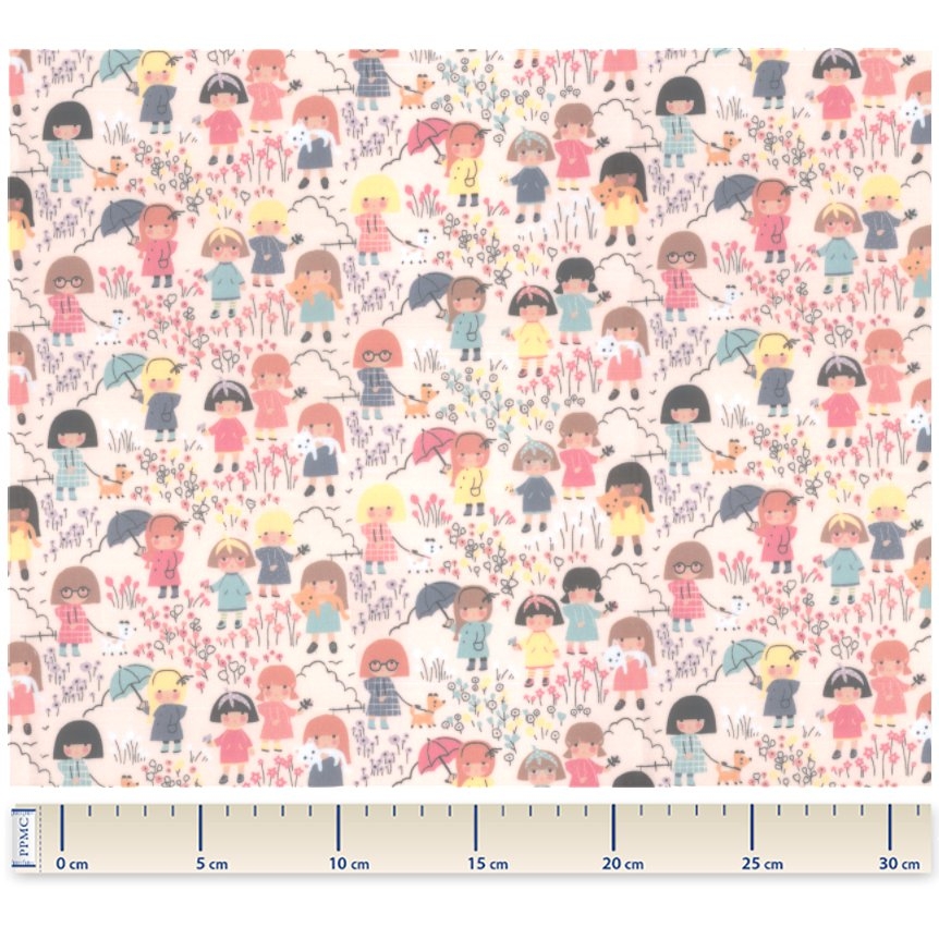 Tissu Enduit Au Mètre Petites Filles Pop
