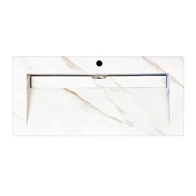 Lambini Designs Quri keramische wastafel 100cm marmer met 1 kraangat