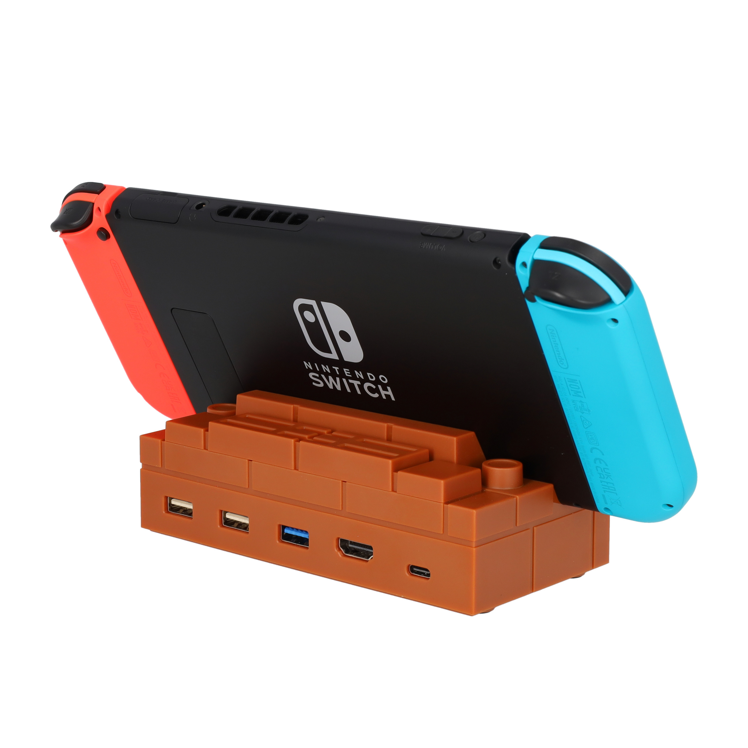Ladegerät Dockingstation Charging Dock mit Spiele Halterung und HDMI / USB C / 3x USB / 4x NGC Controller Anschluss für Nintendo Switch / OLED - Braun