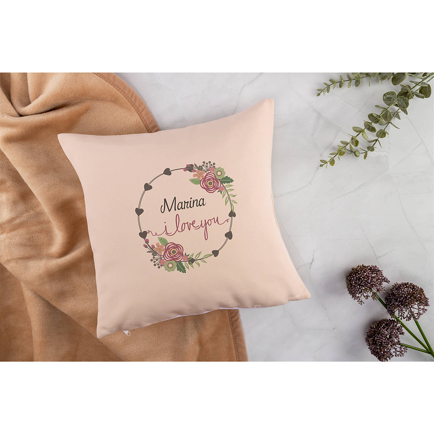 Kissenhülle Jute-Imitat inklusive Kissenfüllung