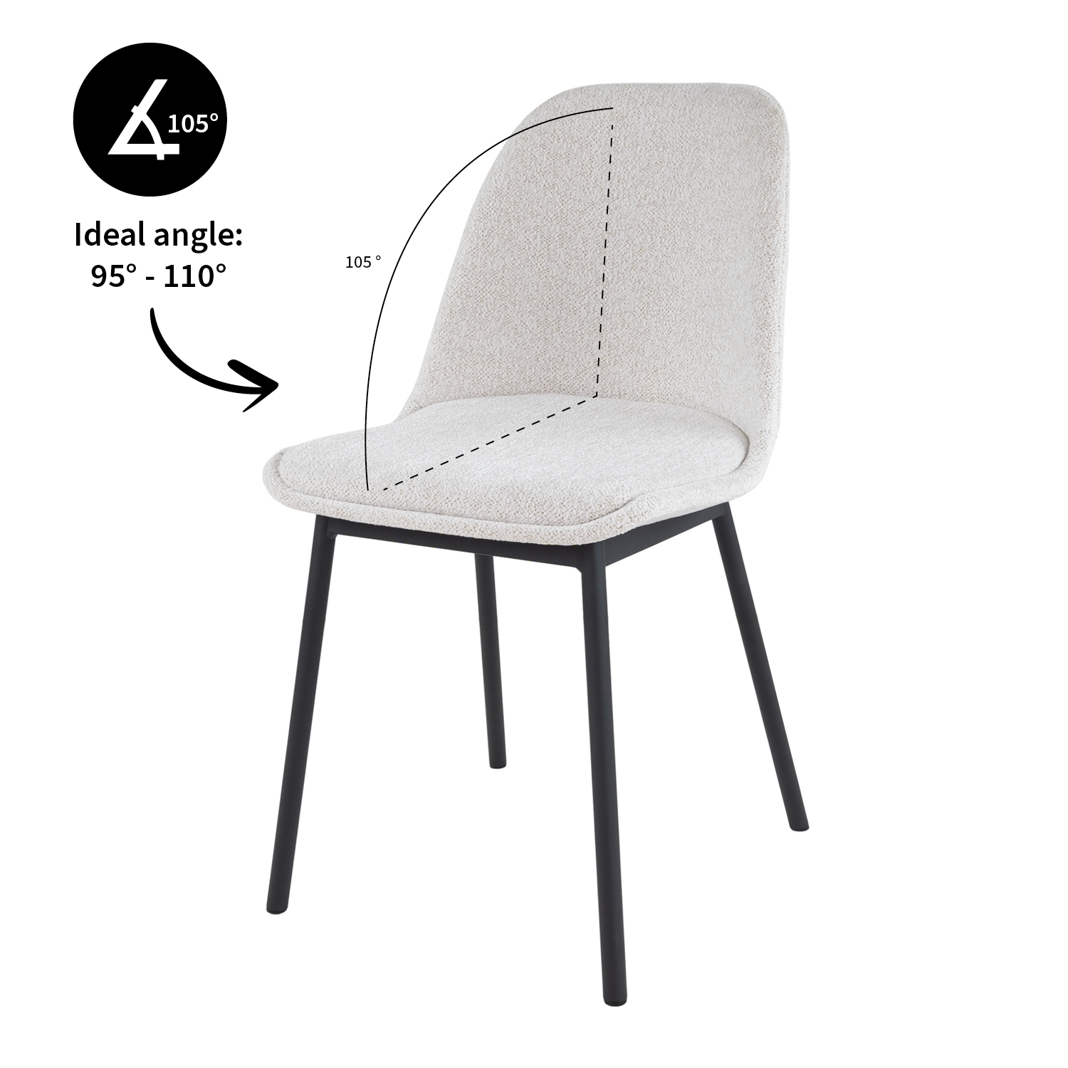 Kick Eetkamerstoel Lana - Wit