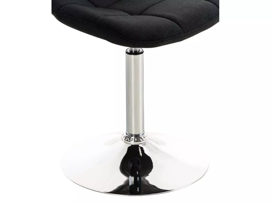 Lot de 2 Chaise de bureau - Tissu & Métal chromé - Noir - Emil