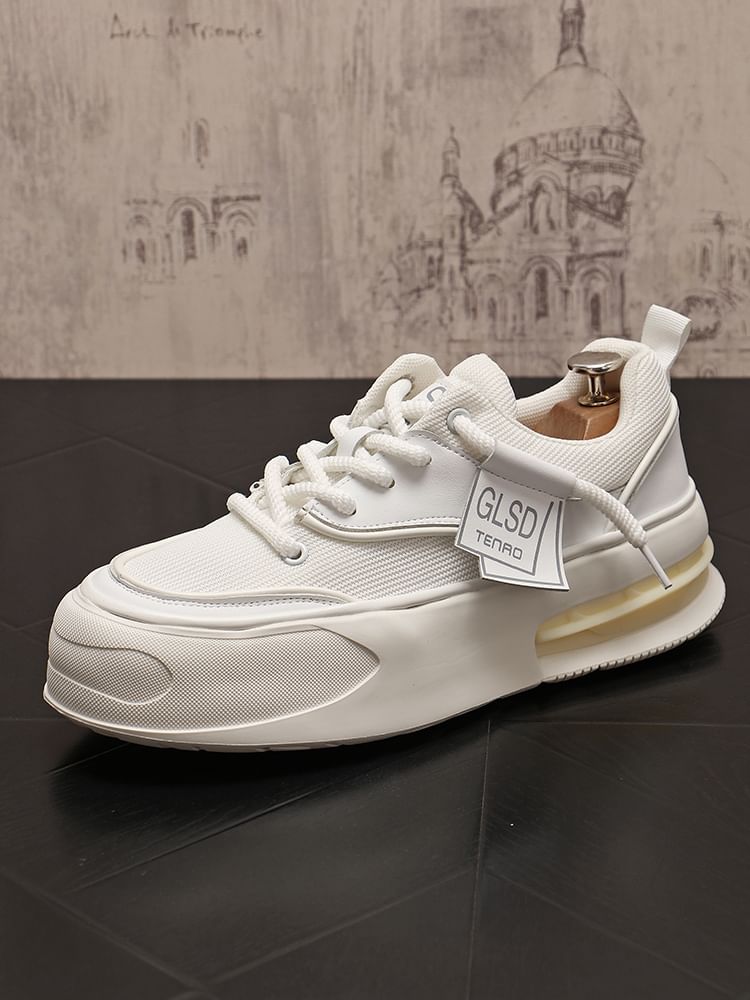 Mr Ozera - Platform Plain Lace Up Sneakers