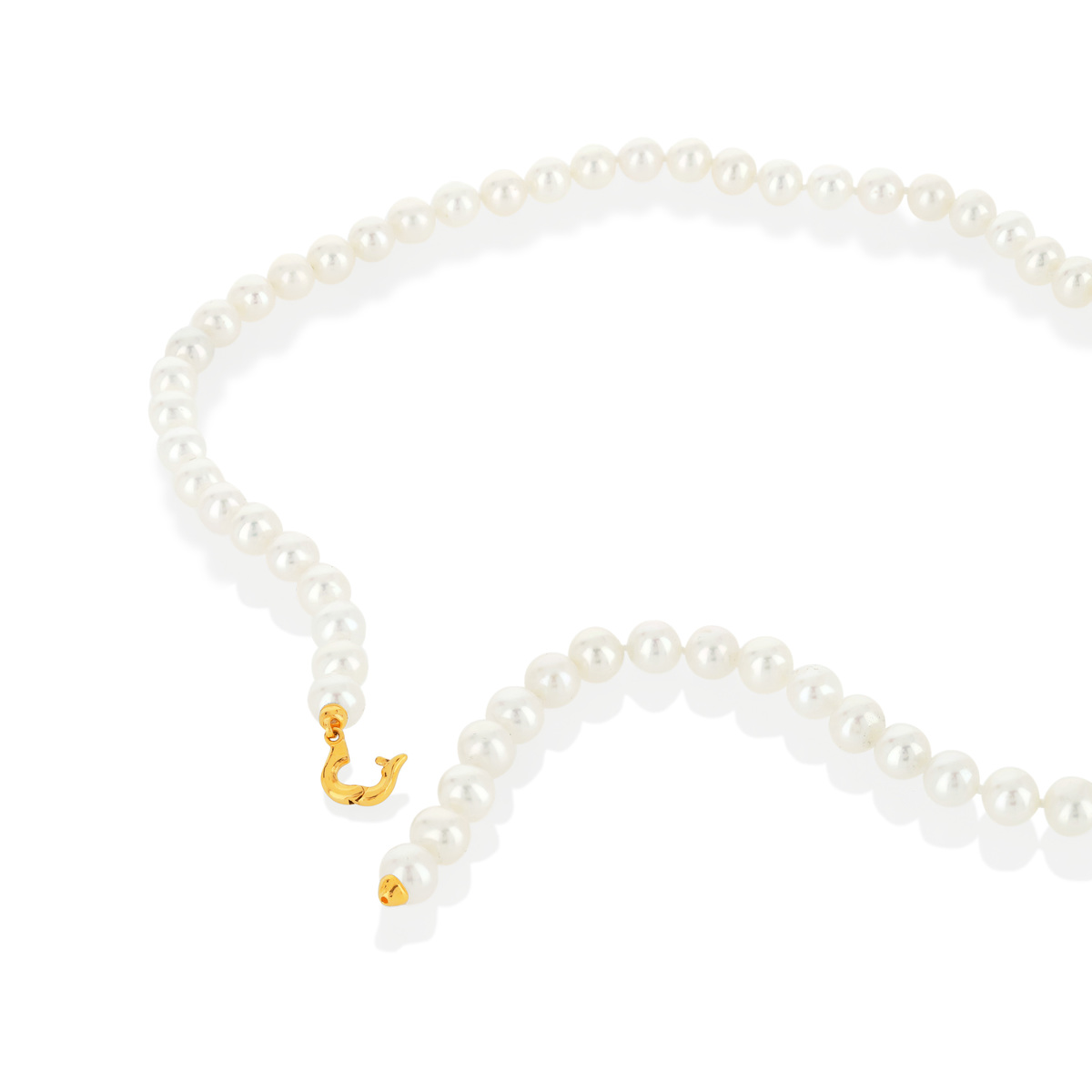 Collier or 750  jaune perles de culture de Chine 50 cm