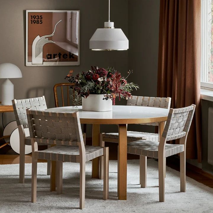 Artek - 90B Tisch H 74 cm, Birke / weiss