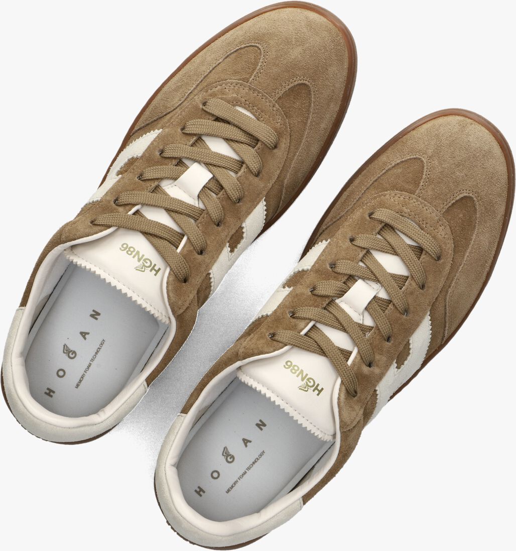 bruine hogan lage sneakers cool allacciato h