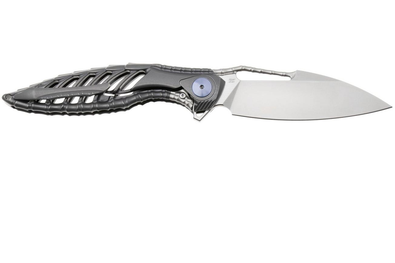 Rike Knife Thor6-M-DG Bead Blasted Böhler M390, Titanium Dark Gray, zakmes