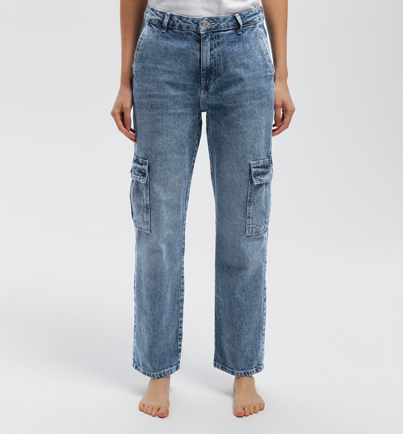 Jean cargo large Femme - Jean moyen