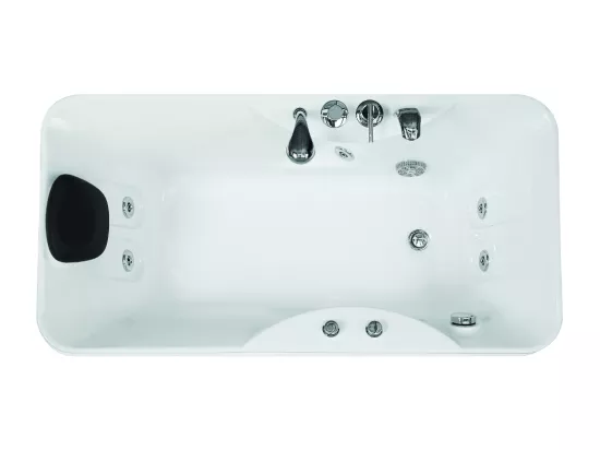 Baignoire balnéo blanche - 1 place - 140L - 150 x 75 x 54,5 cm - Angle droit - GAVINO