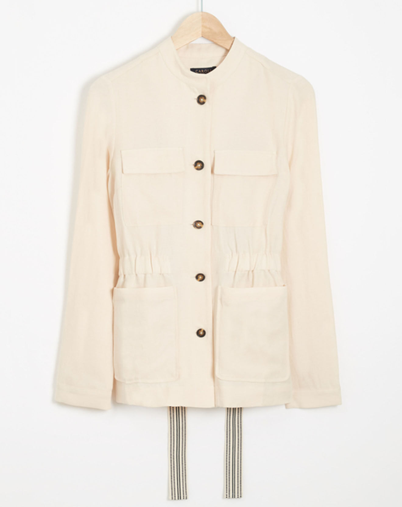 Caroll Veste saharienne en Lin mélangé Amelia vanille