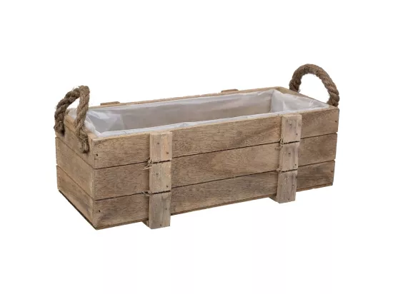 Panier en bois avec poignées marron 32x13x10,5h