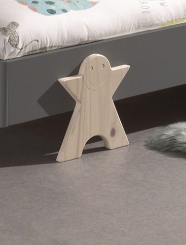Einzelbett MODULO - grau - stapelbar - Smiley - 90x200 cm