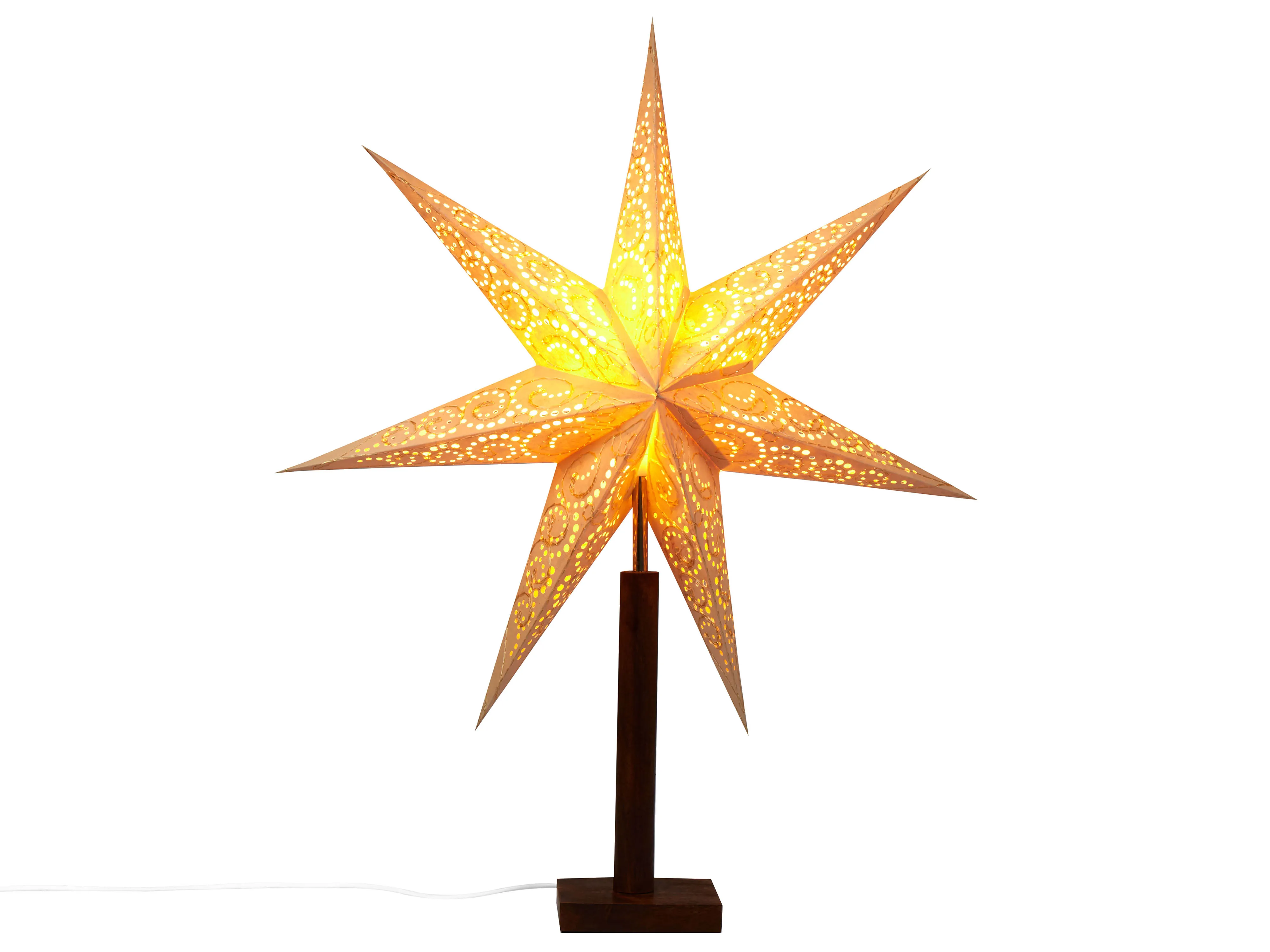 Kerstdecoratie Tafellamp MANA Ster 70 cm Beige