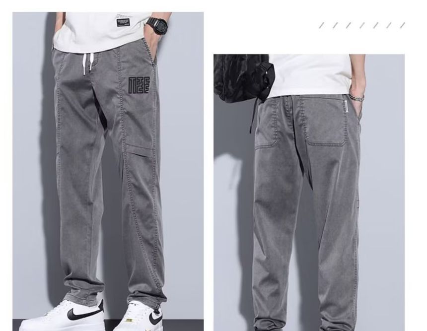 Wewewow - Rechte broek met grafische print en gemiddelde taillehoogte