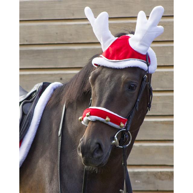 Oornetje QHP Kerst Rendier Rood