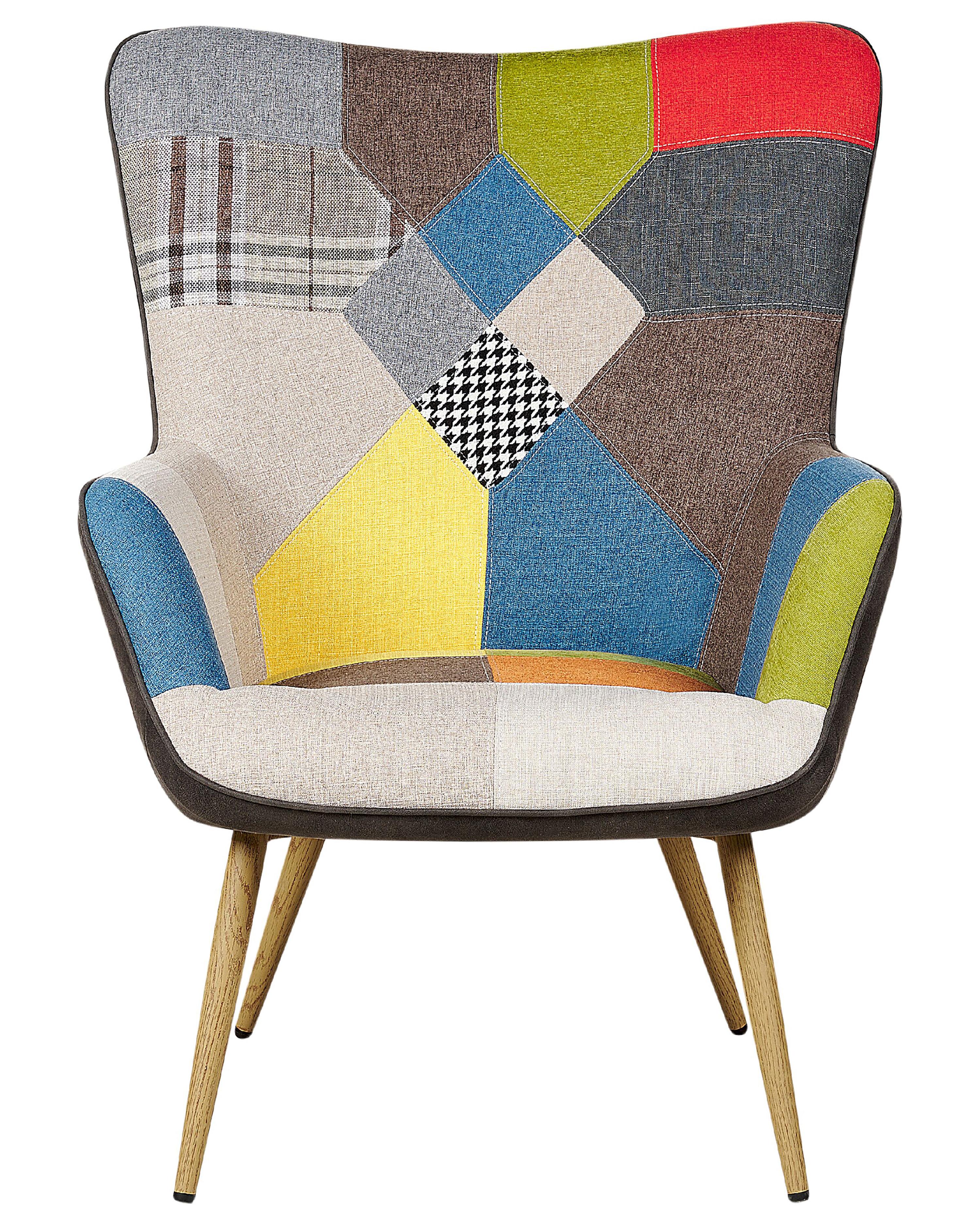 Oorfauteuil VEJLE met voetenbank Stof Meerkleurig