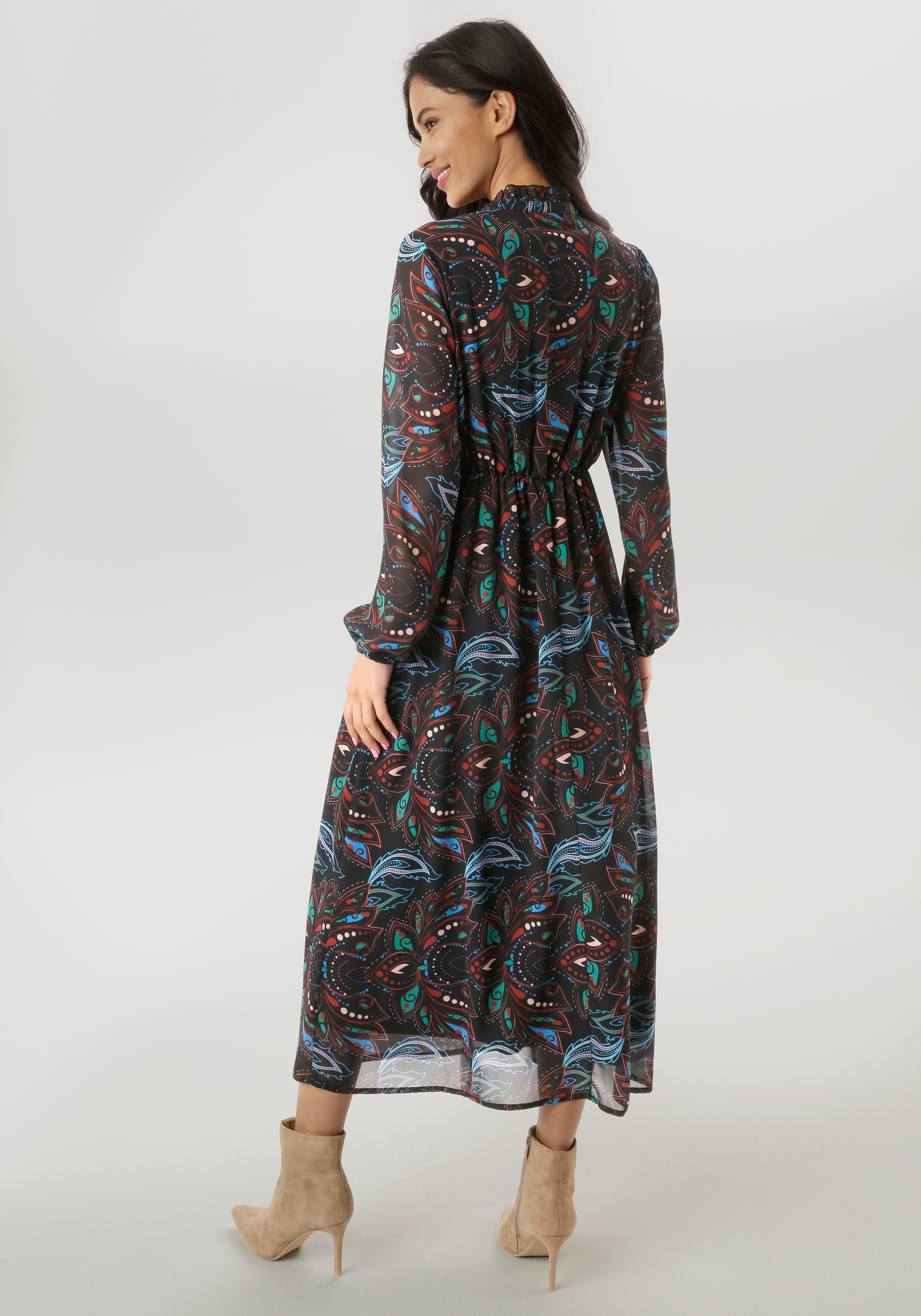 Aniston SELECTED Maxikleid mit aufwendiger und dekorativer Biesenverarbeitung - NEUE KOLLEKTION