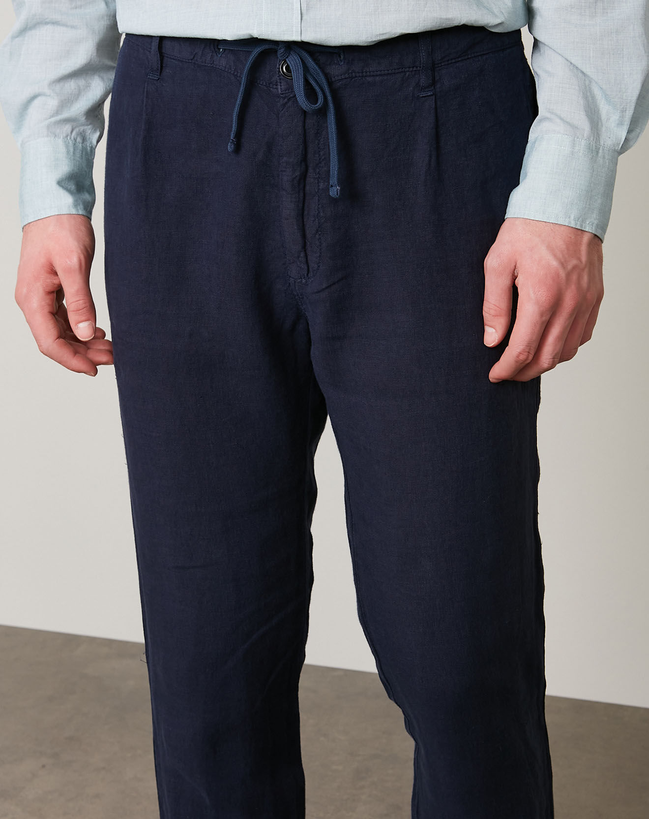 Hartford Pantalon 100% Lin Tanker bleu