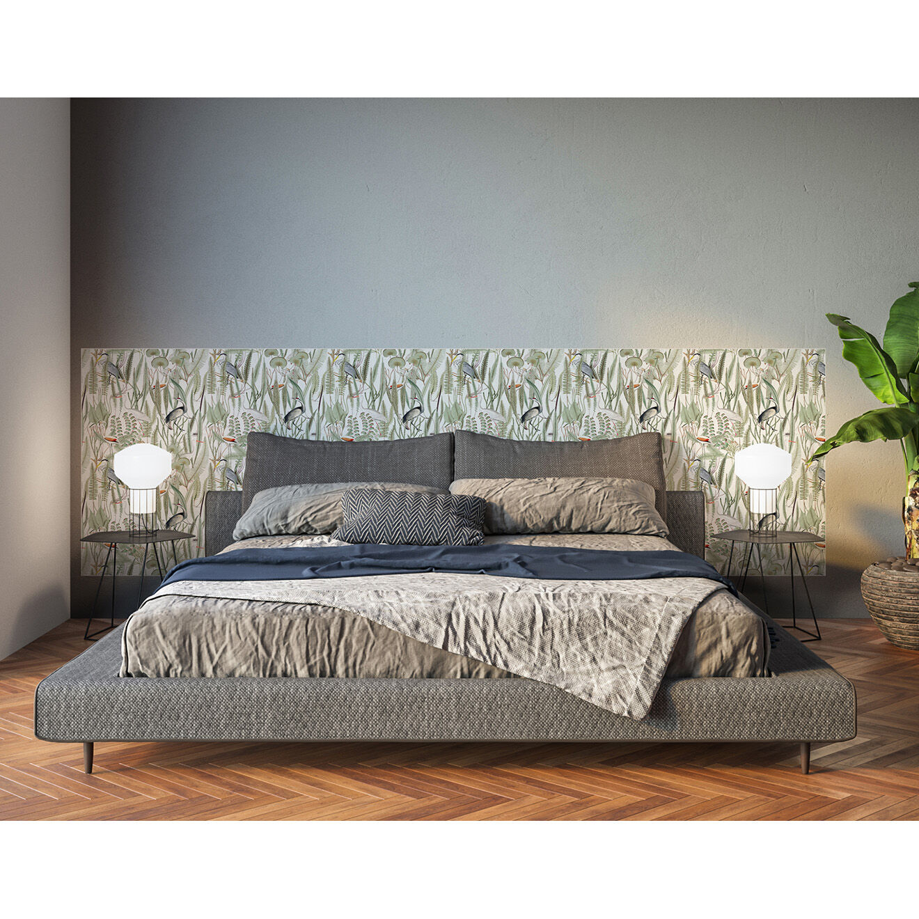 Floorart Tête de lit en vinyle Aves del Paraíso multicolore - 80x180 cm
