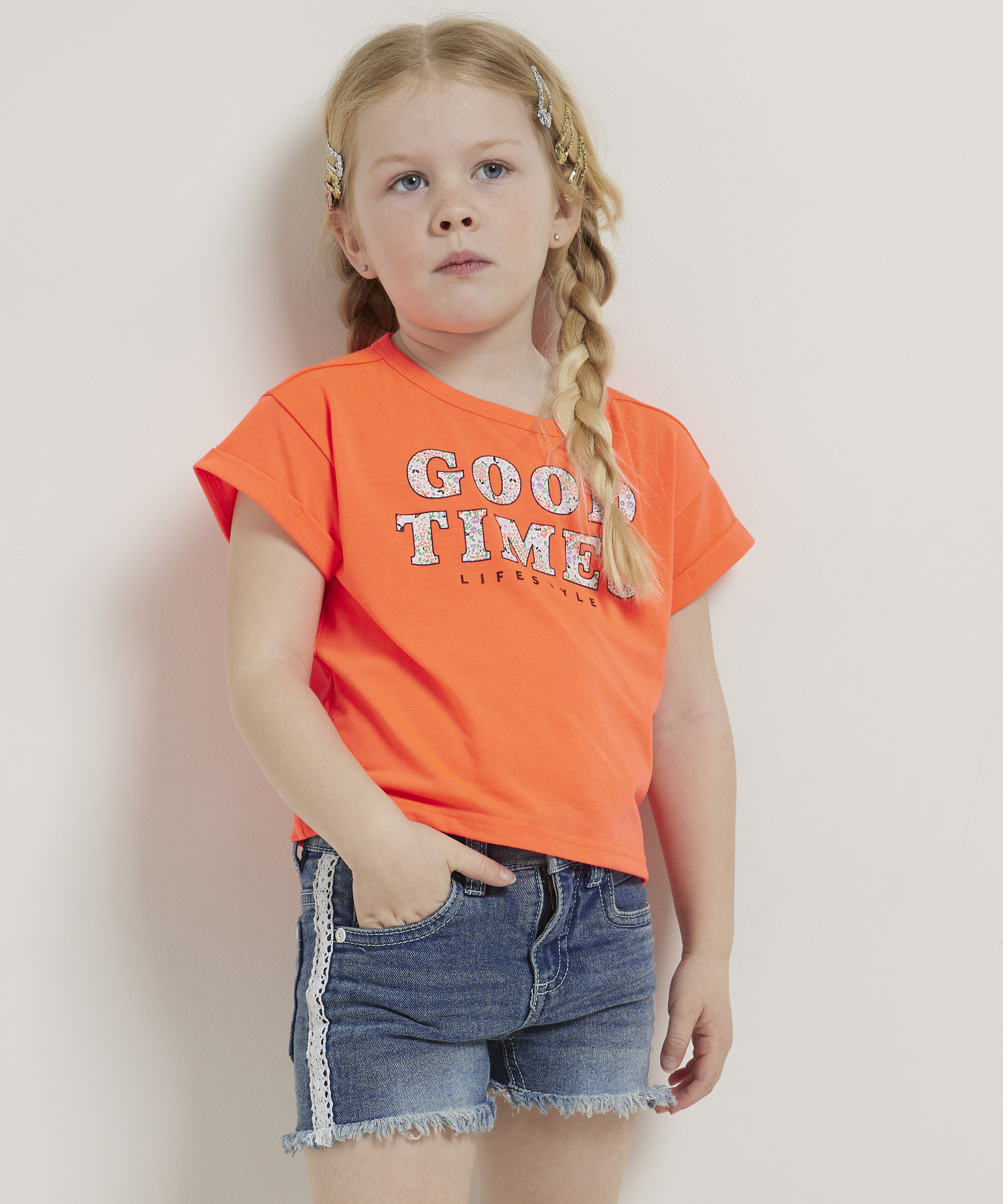 kort t-shirt omslagmouw