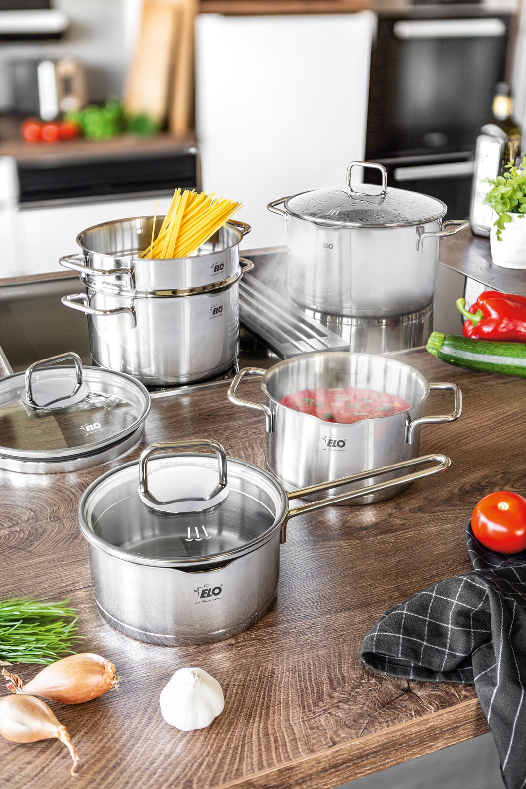 ELO Topf-Set SMART STEAM 5-teilig Edelstahl silberfarbig