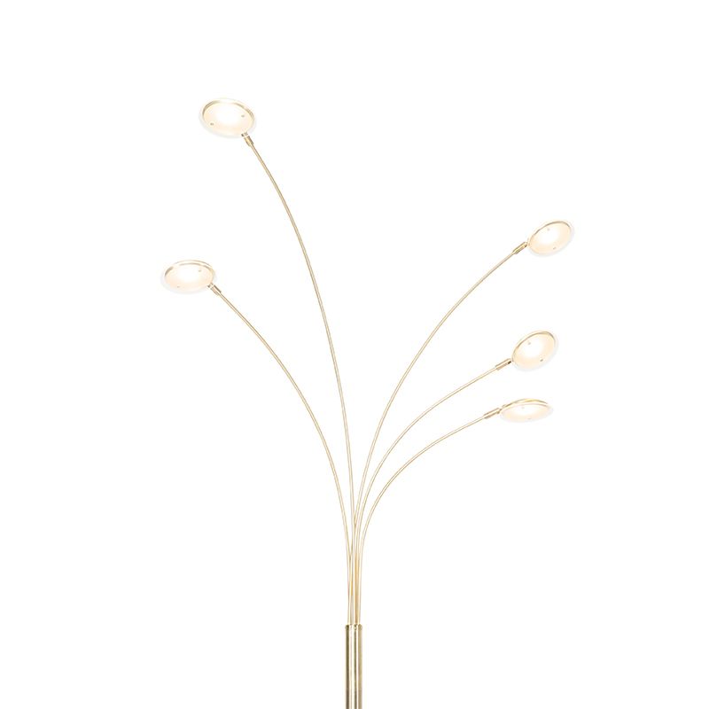 Design vloerlamp messing incl. LED 5-lichts - Sixties Trento