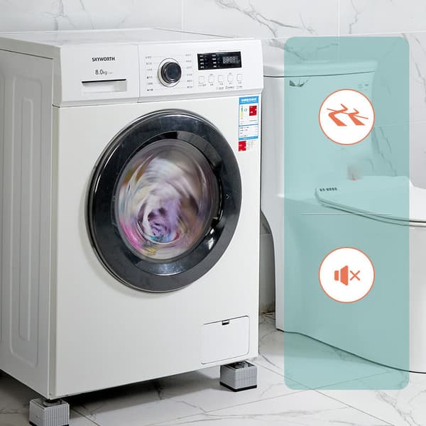 INF Antivibrasjonsputer for vaskemaskin 4-pakning Grå