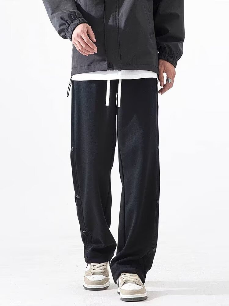 Adotuastic - Trekkoord taille, effen knoopsluiting, rechte pijpen, joggingbroek