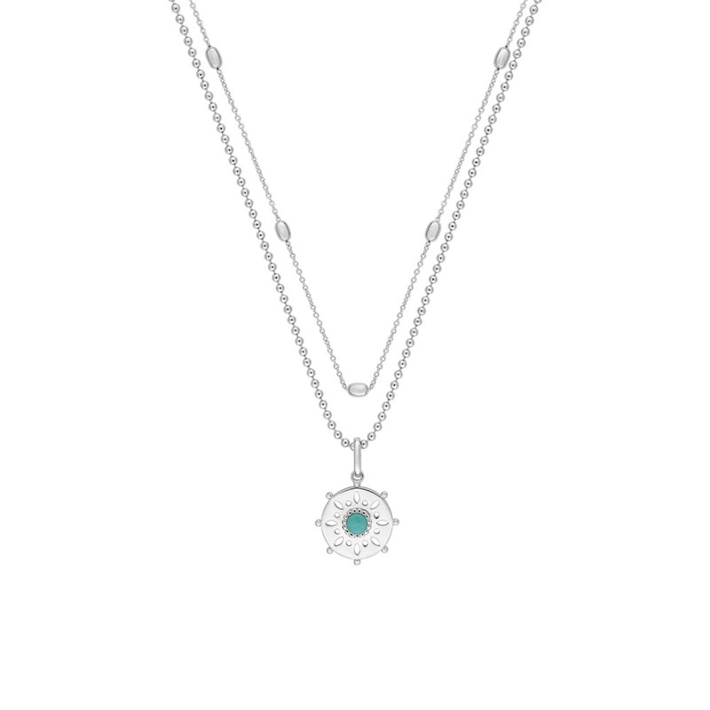 Collier Femme - turquoise - Argent 925 - Longueur : 42 cm