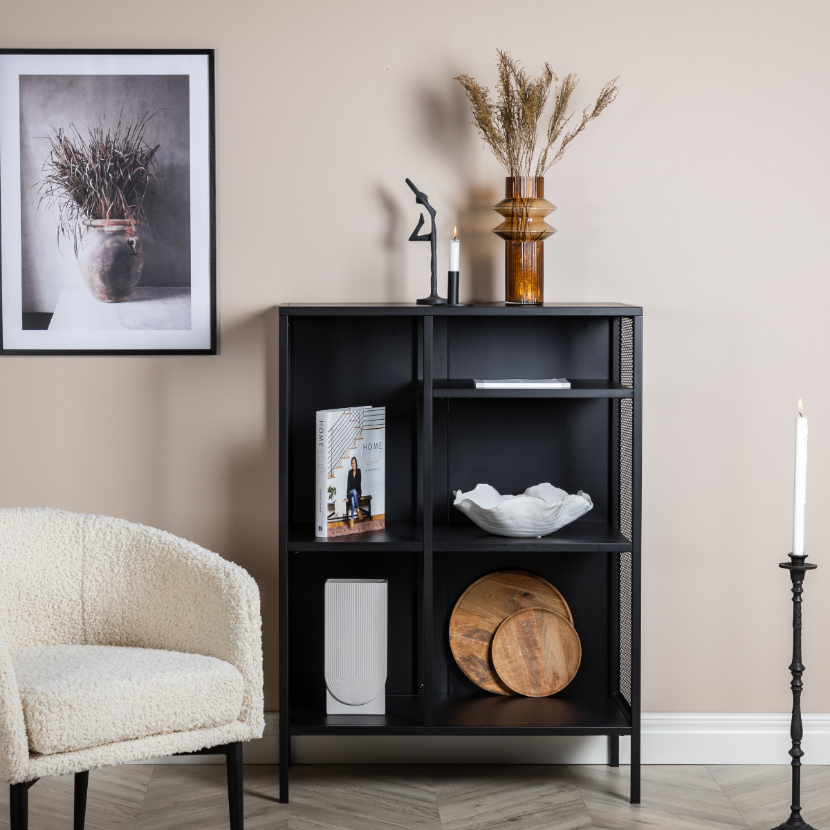 FjÃ´rd - Dressoir Zwart 40cm - Staal - Misha