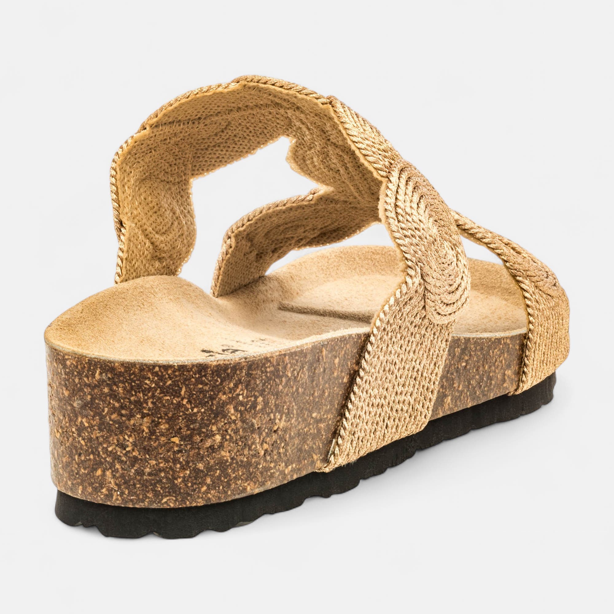 Mules semelle liège Femme or