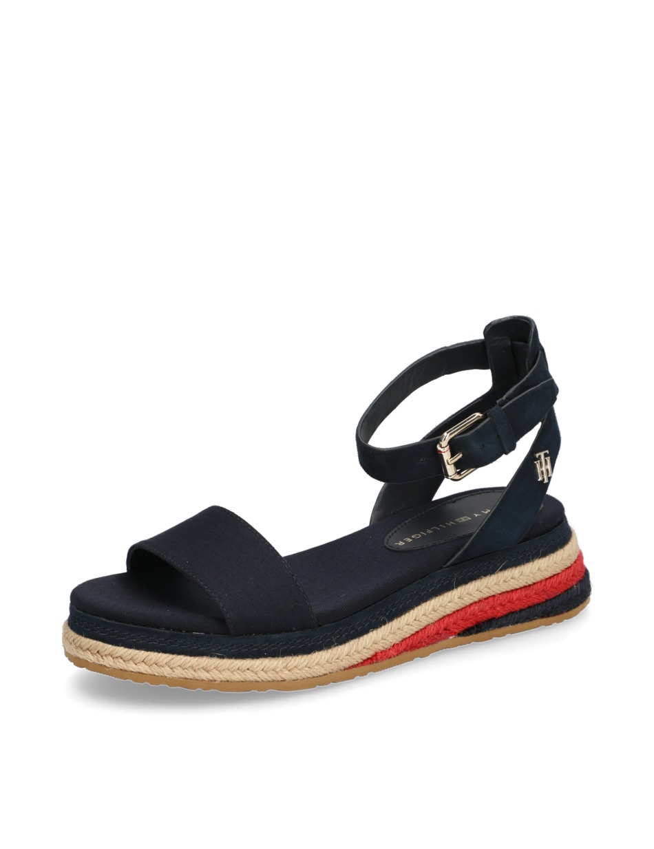 COLORED ROPE LOW WEDGE SANDAL