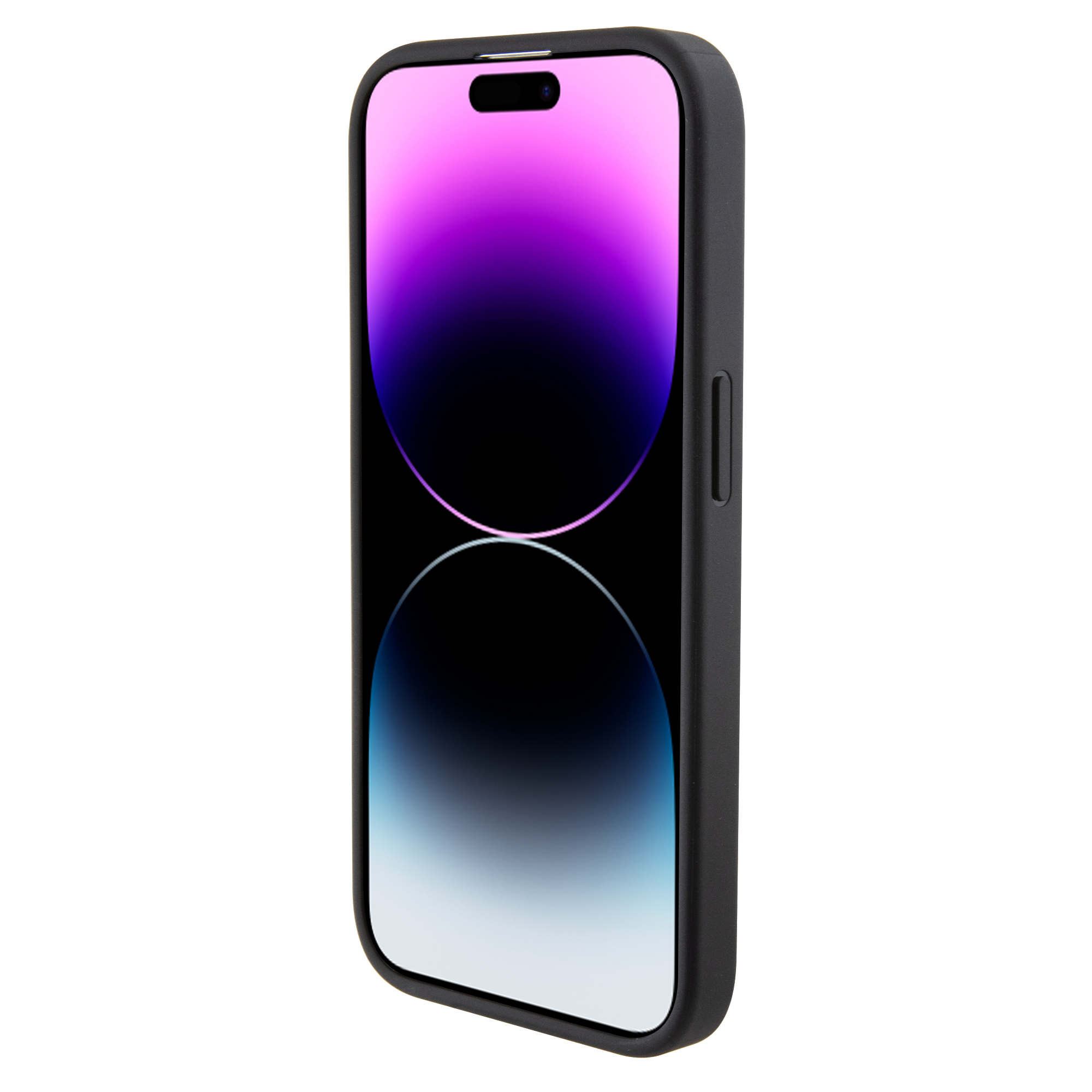 iPhone 15 Pro Leder Hülle Blue Dots (BMHCP15L22RBDK) - Schwarz