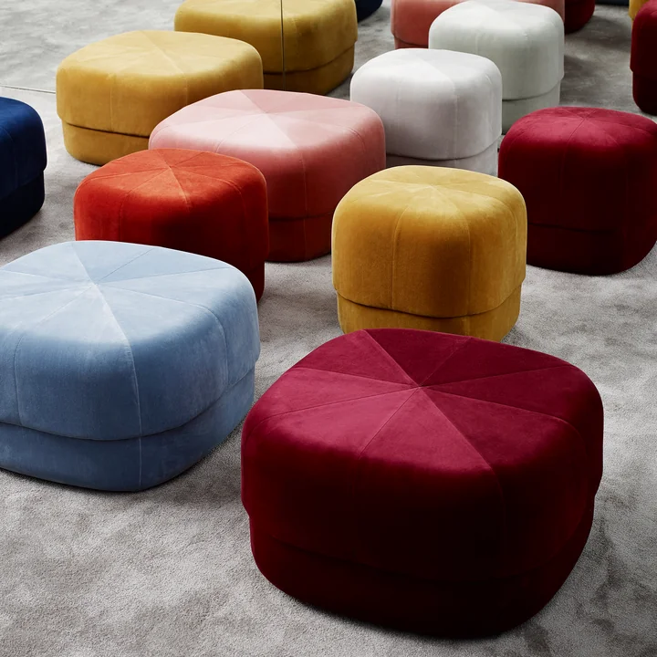 Normann Copenhagen - Circus Pouf klein, grau Velour