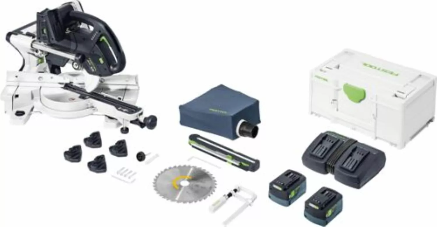 Festool KSC 60 EB 5,0 I-Plus KAPEX 2x18V Accu-afkortzaag set (2x 5.0Ah accu)