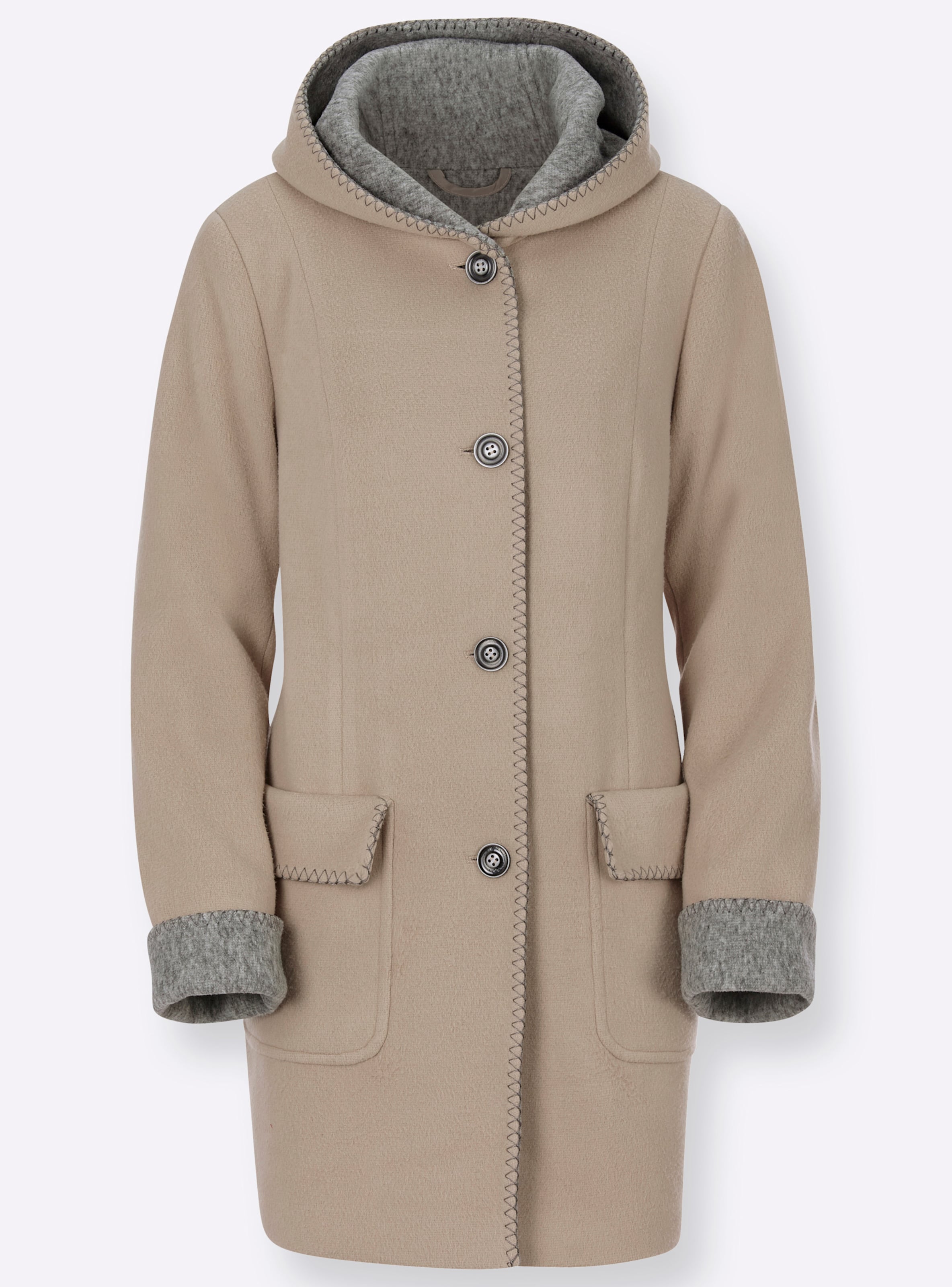 Kapuzenjacke in stein