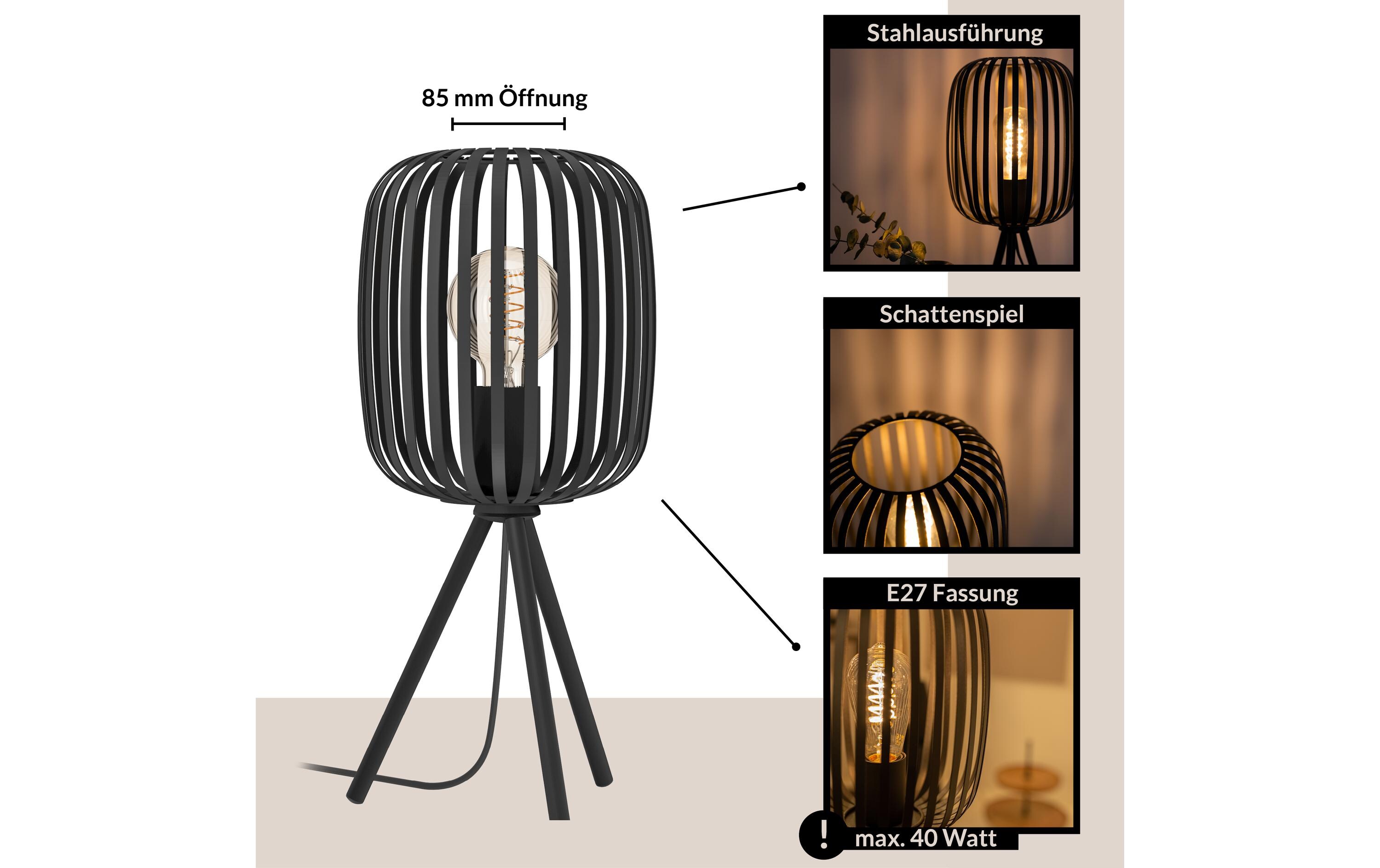Tischleuchte Zigbee ROMAZZINA schwarz exkl. E27 1x40WTischlampe